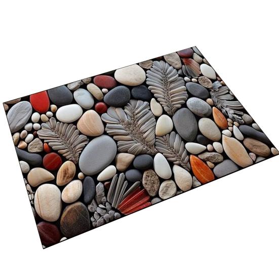 Golvmatta Halkfri Badrumsmatta med Grov Yta Gummiprickar på Baksidan Mjuk Beröring Diatomitlera Snabbtorkande Dräneringshål Badrumsmatta