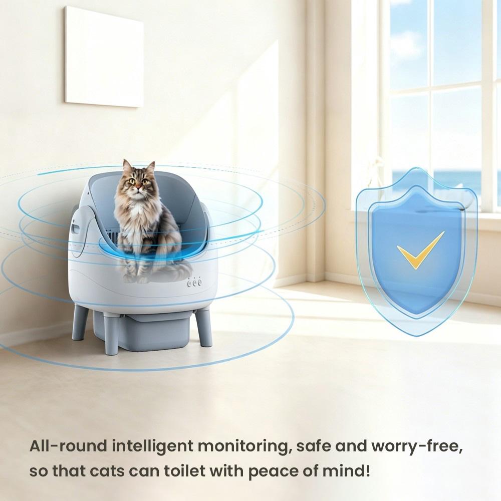 Crigge MINI-C Intelligente Katzentoilette, Offene Oberseite, Selbstreinigendes System, WiFi App-Steuerung, Gesundheitsüberwachung, 35dB Ultra-Leiser Betrieb