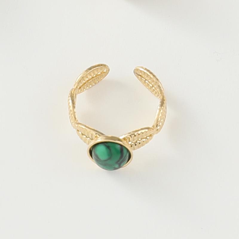 Women's Vintage European and American Turquoise Stainless Steel Ring