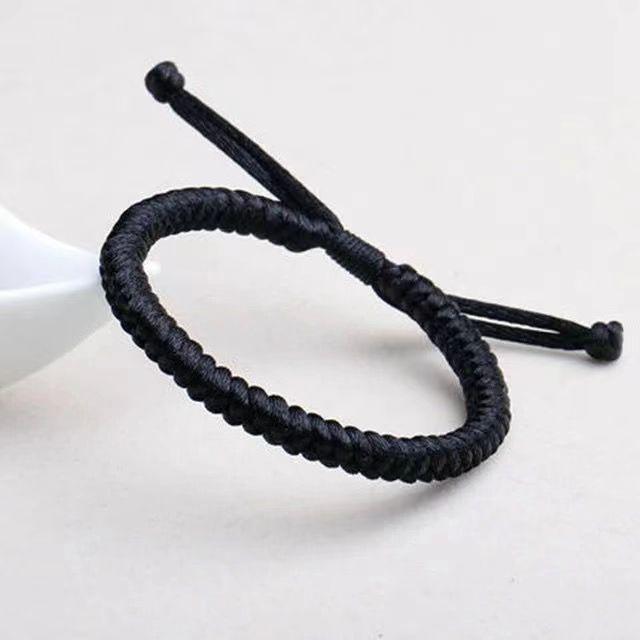 Ręcznie robiona bransoletka z węzłem King Konga Benmingnian ze złotymi koralikami - Czerwony sznurek dla par