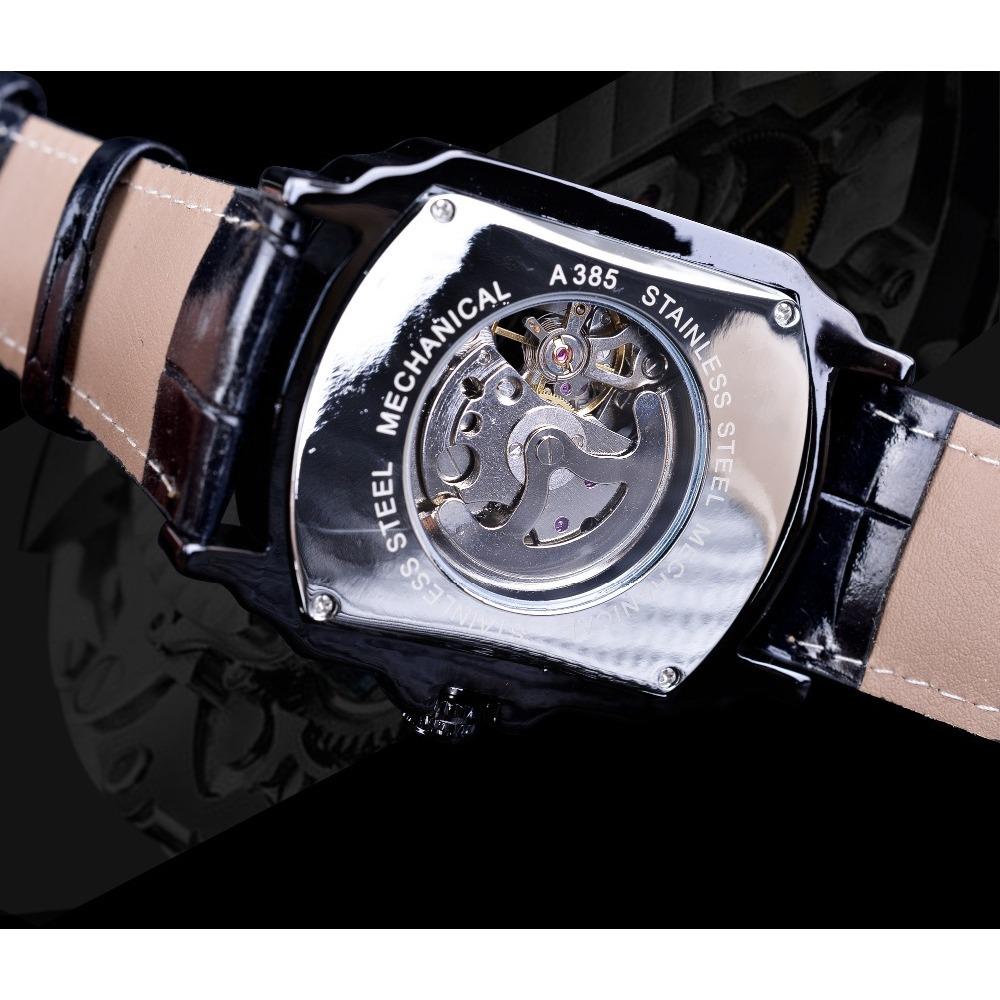 Forsining Men's Fashion Casual Hollow Mechanical Movement Automatic Mechanical Watch SLZe118