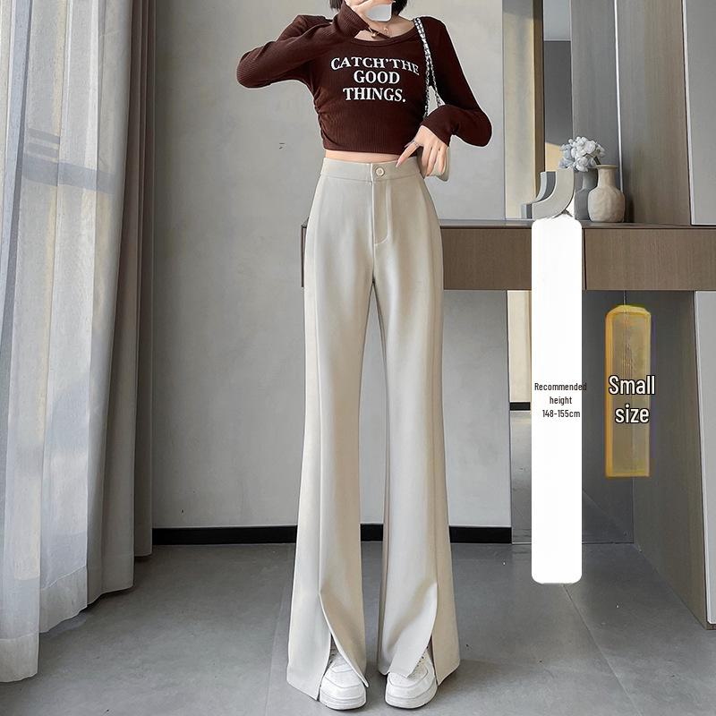 Women's High-Waist Black Flared Suit Pants - Slim Fit, Wide Leg, Spring 2024 Collection