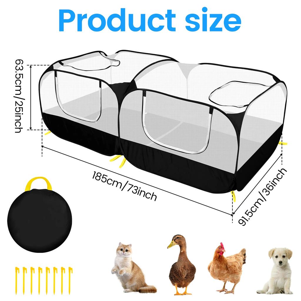 Foldable Pet Tent for Coop Cage Walk In Coop Poultry Hen Rabbit Dog Cat Small Animal Playpen for Outdoor Garden Farm Indoor Use