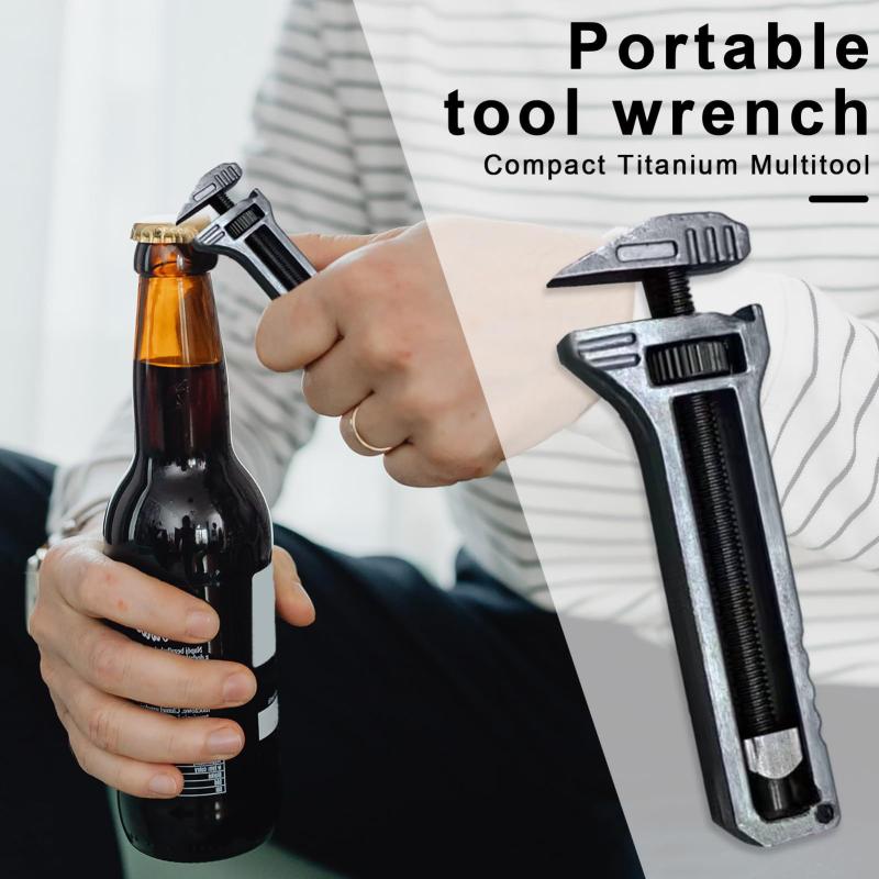 Mini Chiave Tascabile Portatile Multiuso Strumenti Per Campeggio All'aperto Compatto Lega di Titanio Apribottiglie Piccoli Strumenti da Esterno