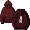 Anime-Inspired Oversized Hoodie With Ribbed Hem Unisex Sweatshirt Fall Casual Wear