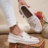One-pedal High-end Loafer Single Shoes Women's New Large Size 43 Sets of Feet Rubber Women's Shoes