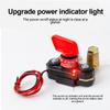 Full Copper Car Battery Disconnect Switch with LED Indicate Light 12-24V Bidirectional Rotating Power Cut Off, Universal Side Post