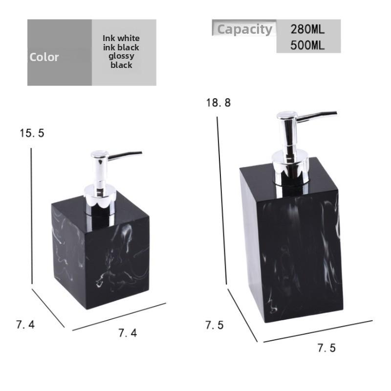 Marble Pattern Resin Dispenser Bottle Press Type Empty Refill Vial Liquid Soap Shampoo Lotion Container For Household Storage