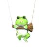 Pastoral Owl Feeder Pendant with Frog Sculpture Garden Ornament