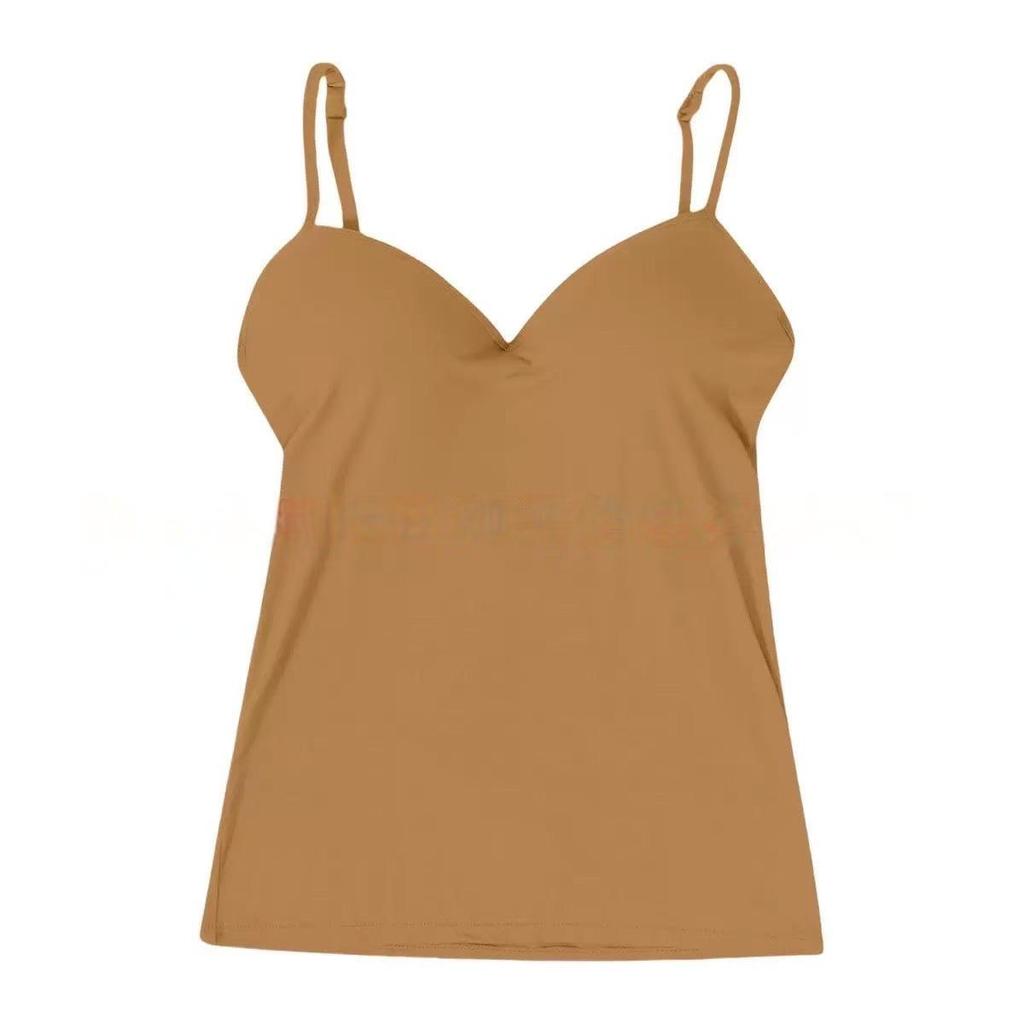 Plus-Size Women's Backless V-Neck Modal Camisole with Built-in Bra for Yoga