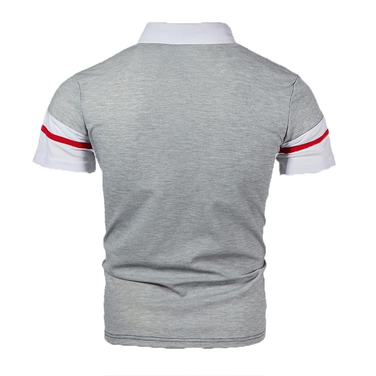 Summer Men's Short Sleeved Top Fashionable Two-color Splicing Casual Men's Short Sleeved Polo Shirt