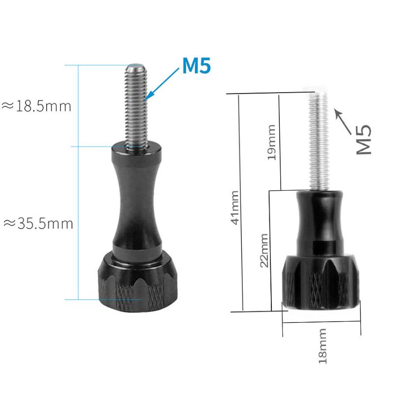 3Pcs Aluminum Thumb Knob Bolt Screw Set for Tripod Mount Cam 2 Short 1 Long Compatible with 7 6 5 4 Yi 4K Sjcam SJ4000 H9 Case