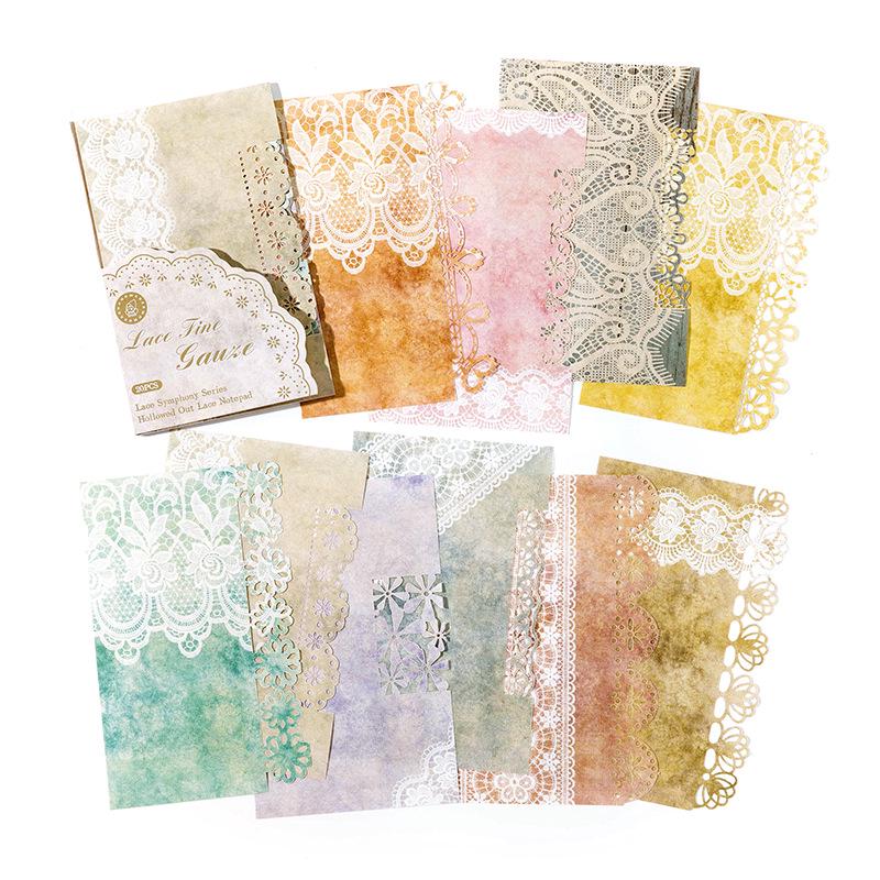 

Momo Memo Pad Lace Symphony: 20 Sheets of Decorative Hollow Lace Journal Paper.