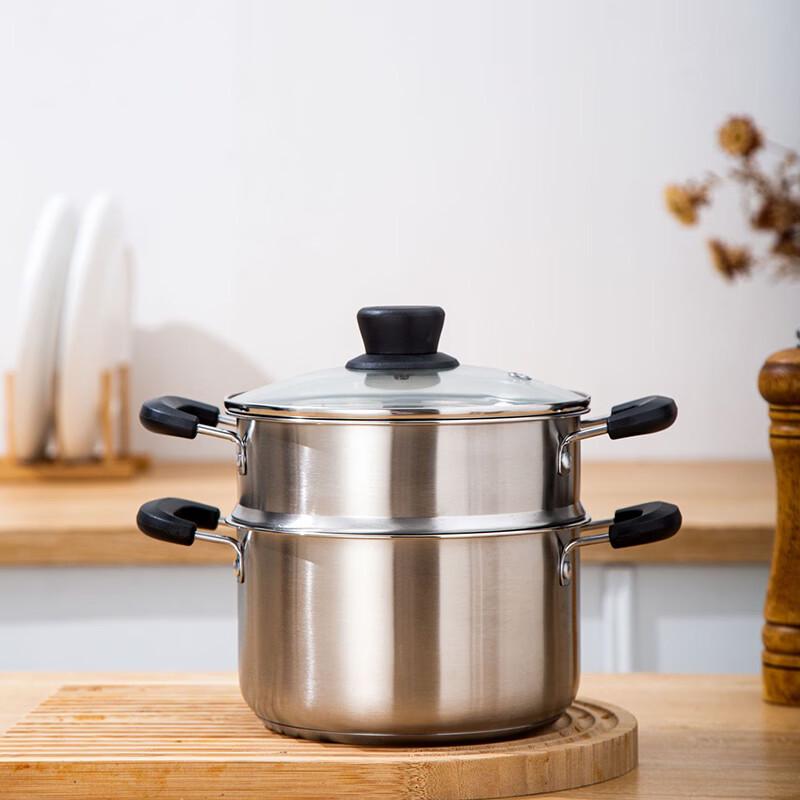 

Wutuo 304 Stainless Steel Double-Layer Steamer and Soup Pot 5-Piece Set