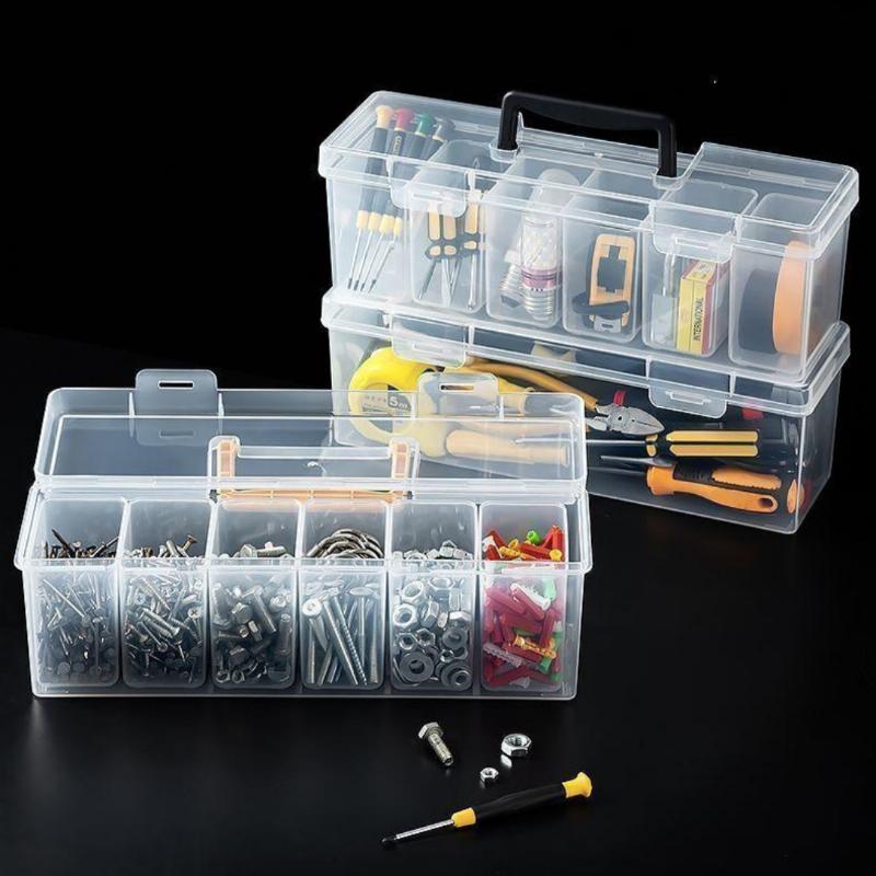 Tool Parts Storage Box with Detachable Compartments 1/7Pcs Set Portable Organizer for Screws Nails Workshop Hardware Storage