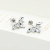 Fashion Elegant Silver Needle Zircon Daisy Tree Leaves Water Earrings Drops