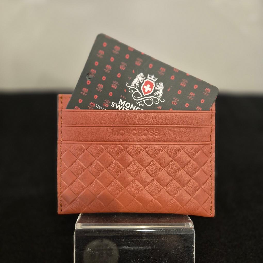 Moncross 9168BR1 Plaid Leather Card Wallet, NC Gyeongsan Branch