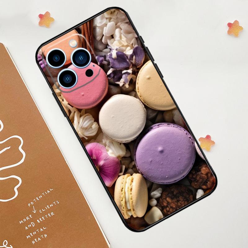 

Dessert ice Cream Macaron Food Phone Case For iPhone 17 Pro Max 14 11 15 16 Pro Max 12 13 mini 16 Plus 16e 17 Air Funda iPhone 15Pro MAX