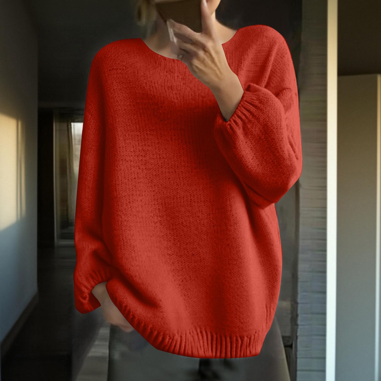 Женский Свободный Зимний Вязаный Модный Повседневный Пуловер XL 2598₽