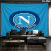 Napoli Crest Custom Name Wall Tapestry Aesthetic Wall Hanging Printed Fabric Blanket Decorative Tapestries For Bedroom Living Room Home Decor