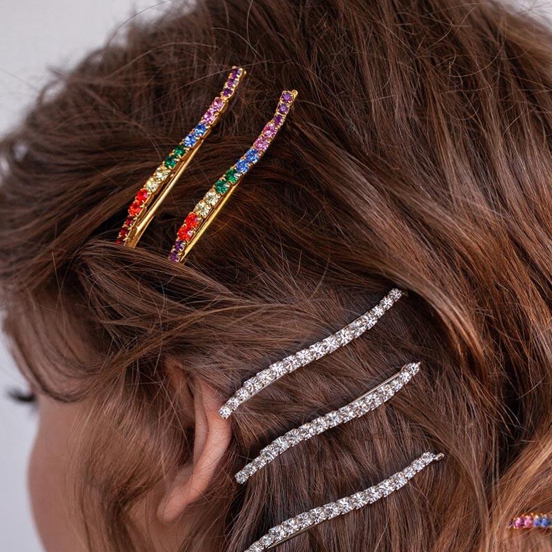 Buy Ins elegant style hair clip, Rhinestone color word clip, wavy