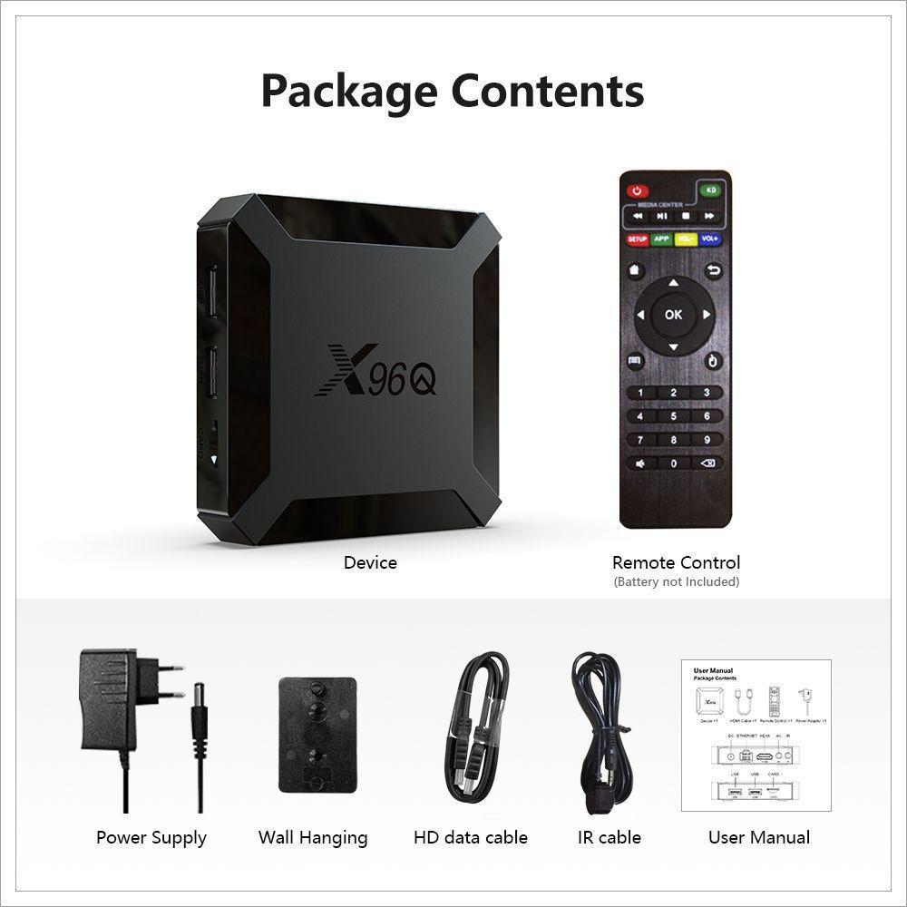 X96Q H313 Android TV Box, 4K HD, Wireless WiFi, No Bluetooth