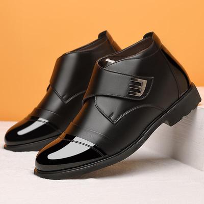 Heren 2025 Winter High-Top Fleecegevoerde Sneeuwlaarzen - Britse Stijl Warme Katoenen Leren Schoenen
