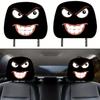 2PCS Funny Cartoon Car Front Seat Headrest Cover Cartoon Eyes Car Headrest Cover Halloween Christmas Funny Car Decoration