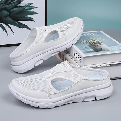 Large Size Casual Shoes, Half-support Women's Shoes, Single Shoes, Men's Thick-soled Pedal Sandals, Mesh Half-drag