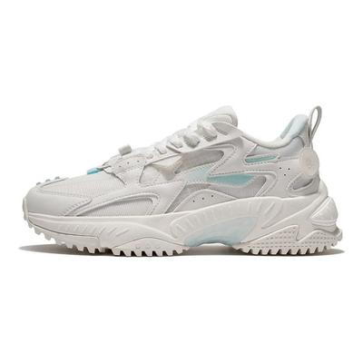 Li Ning Yue Chuan Classic Shock Absorption Low Top Sports Casual Shoes Women Sneakers White Blue AGCS090-3