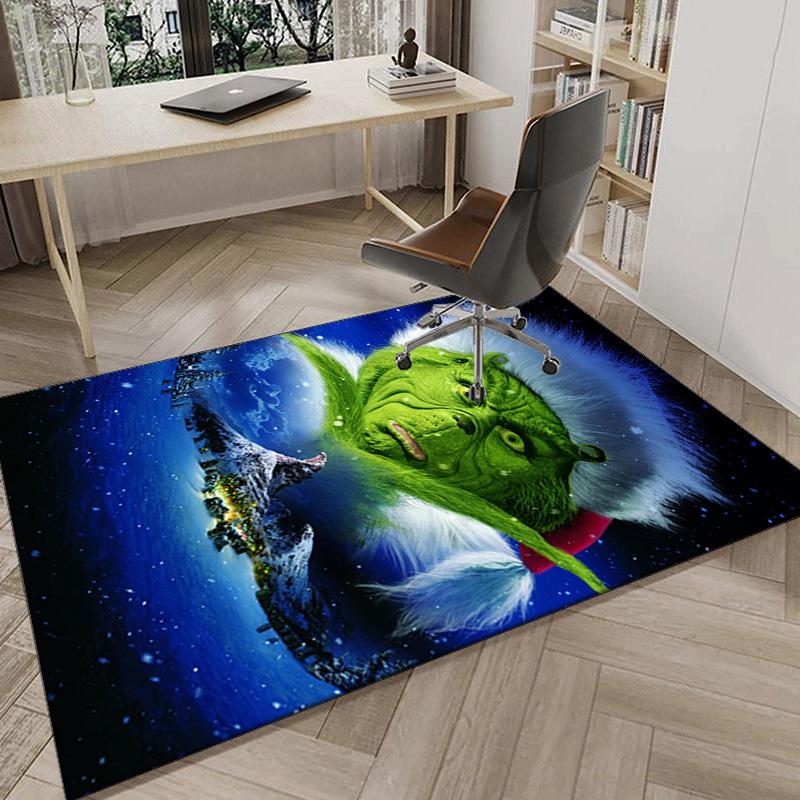 Green Monster Christmas Spirit Carpet, Chair Rug,Rug for Office Bedroom Living Rooms, Doormat Decor Fan Gift Christmas Gift