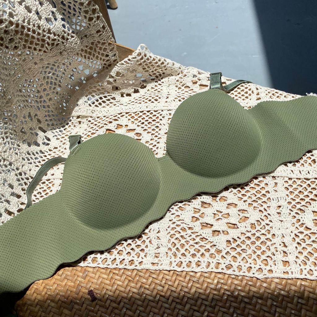 Damen kabelloser Push-Up nahtloser Halbschalen-BH für kleine Brüste