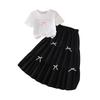 Girls' Casual Set - Summer Children's Fashionable Top and Skirt Set (two-piece)