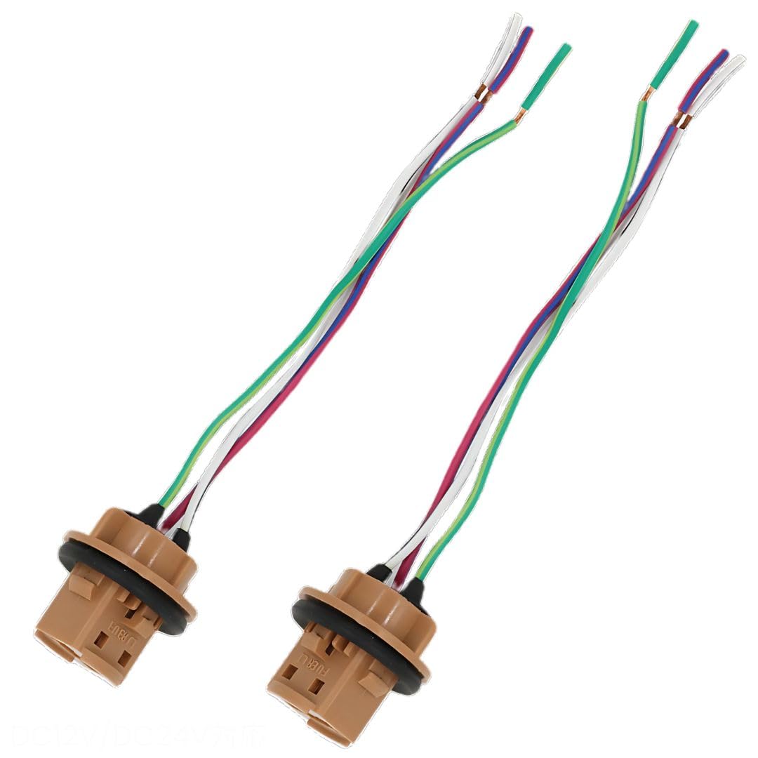 

T20 Double Bulb Socket, Universal 2-Piece Set, Waterproof, DC /24V Compatible, Auto Parts, LED Repair, Automotive Wiring Connector