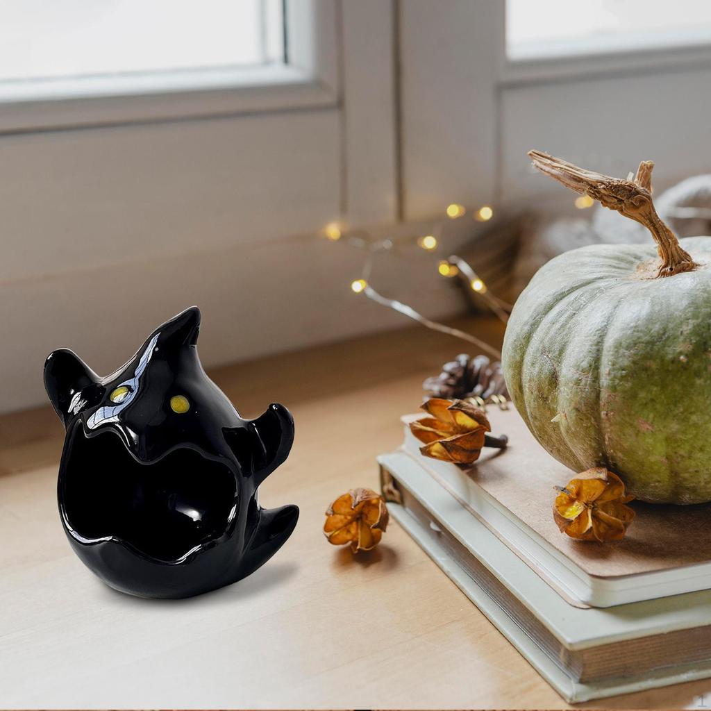 Figurine Candy Dish Halloween Decoration Creative Tea Light Candle Holder Decorative Statue for Desk