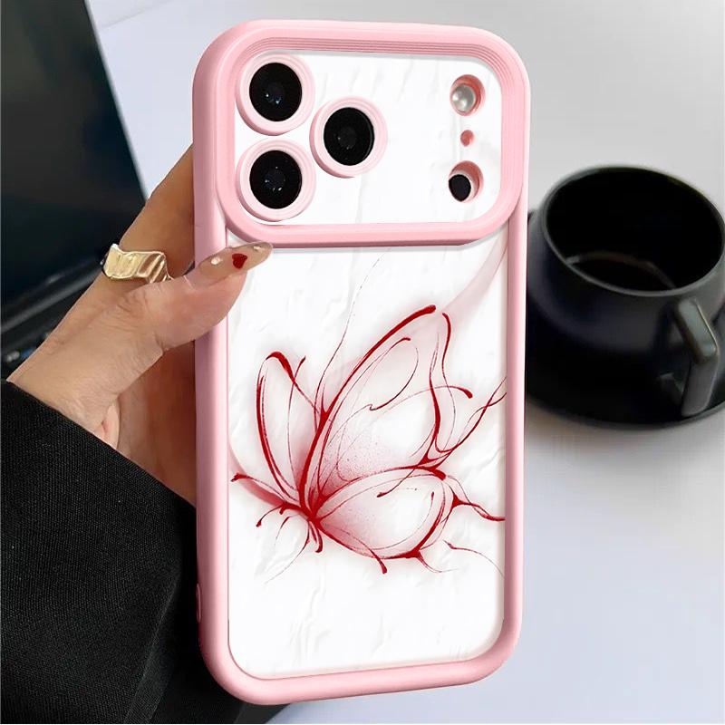 Shockproof Phone Case For iPhone 17 Pro Max Case iPhone 16 15 14 13 Pro Max 11 17e 16e Colorful Butterfly Print Soft Silicone Bumper Cover