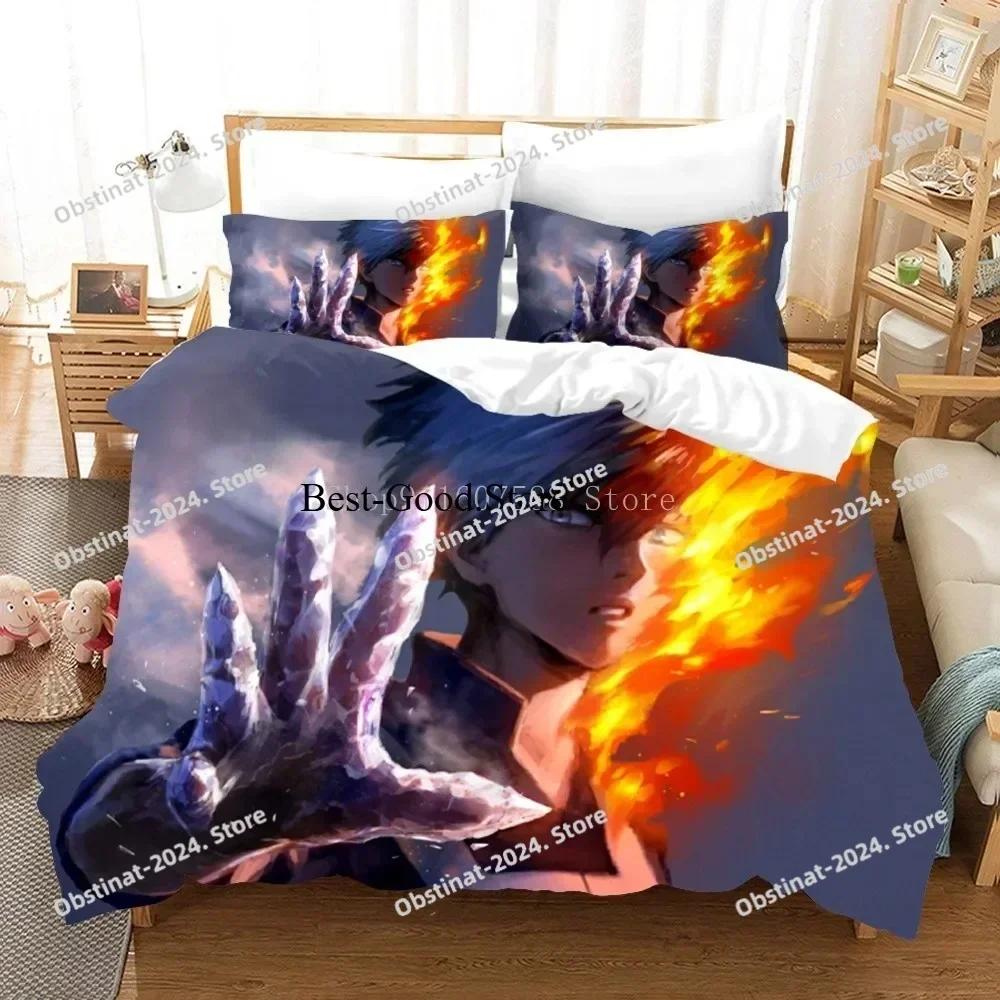 Japan Anime My Hero Academia Printed Bedding Set Cartoon Duvet Covers Pillowcases Comforter Bedding Set Bedclothes Bed Linen