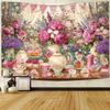 2D Pink Tea Party Backdrop Afternoon Photography Background