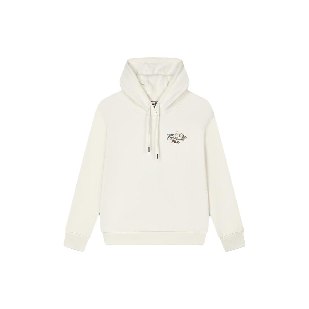 FILA Floral Print Casual Hoodie Women hoodies Ceramic-White F11W348230F-IV