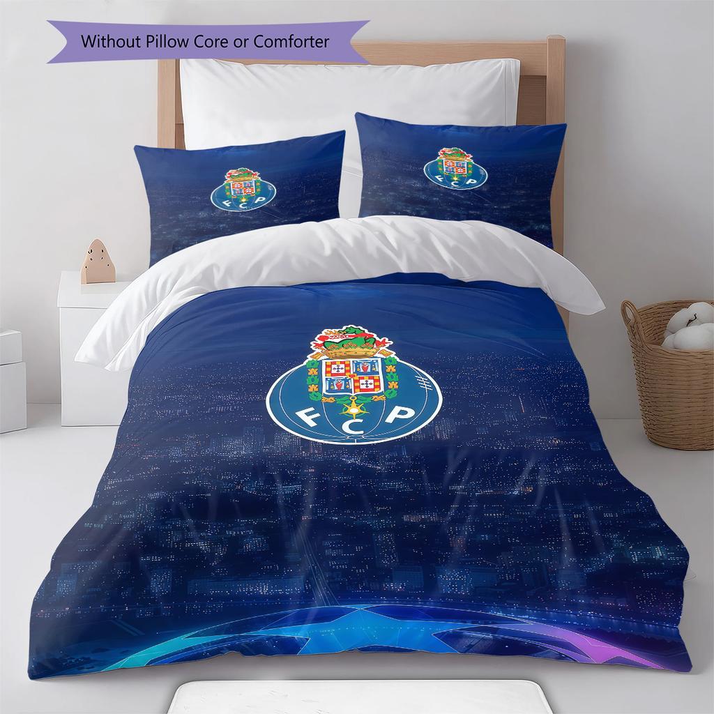 Juego de edredón y fundas de almohada del club de Oporto Decoración del hogar Regalo de cumpleaños (1 * funda nórdica + 2 * fundas de almohada, sin núcleo)