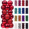 24 Pcs 8cm Shiny Christmas Tree Ornament Balls Hanging Baubles for Home Party Holiday Decor