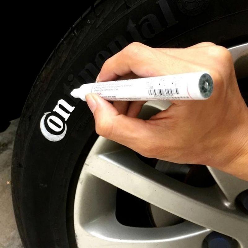 12pcs/set White Waterproof Rubber Permanent Paint Marker Pen Car Tyre Tread Environmental Tire Painting