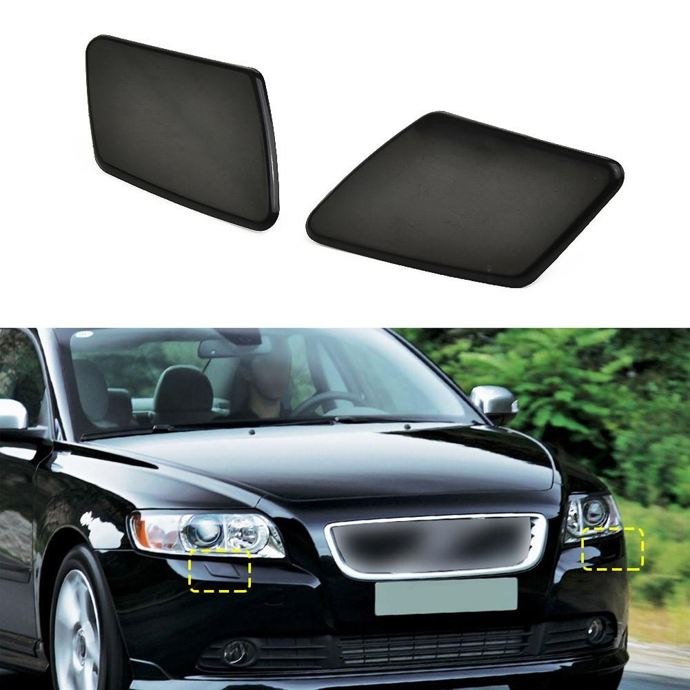 1pair Bumper Headlight Cover Plastic Black Washer Left Right Accessories