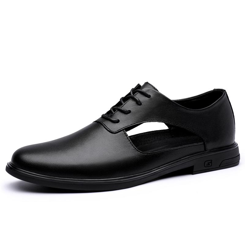 2025 Summer New Men's Sandals Hollow Breathable High Quality Men's Leather Casual Shoes Versatile Men's Loafers for Daily Use