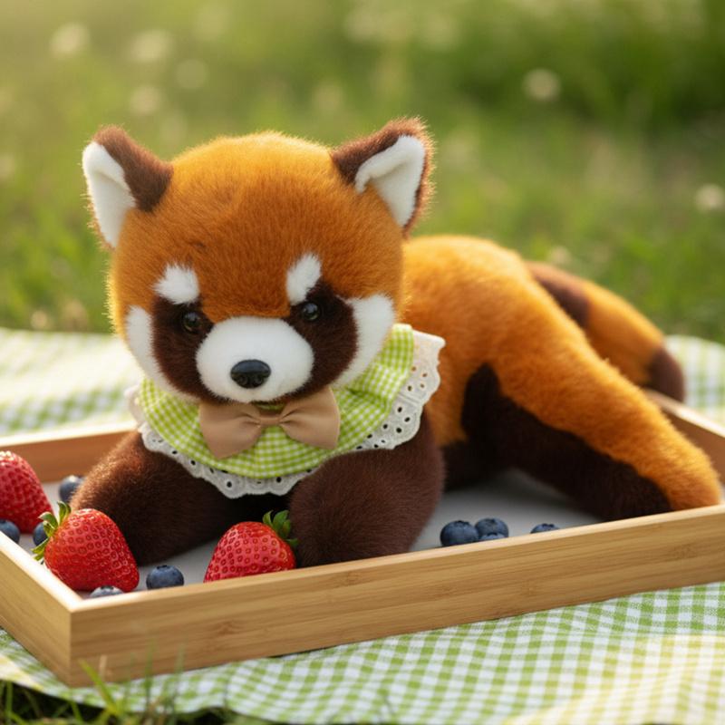 36/43cm Bauchlage Roter Panda Plüschtier Stofftier Realistisches Rotes Panda-Puppe Kinderspielzeug Weihnachts-Geburtstagsgeschenke für Jungen und Mädchen