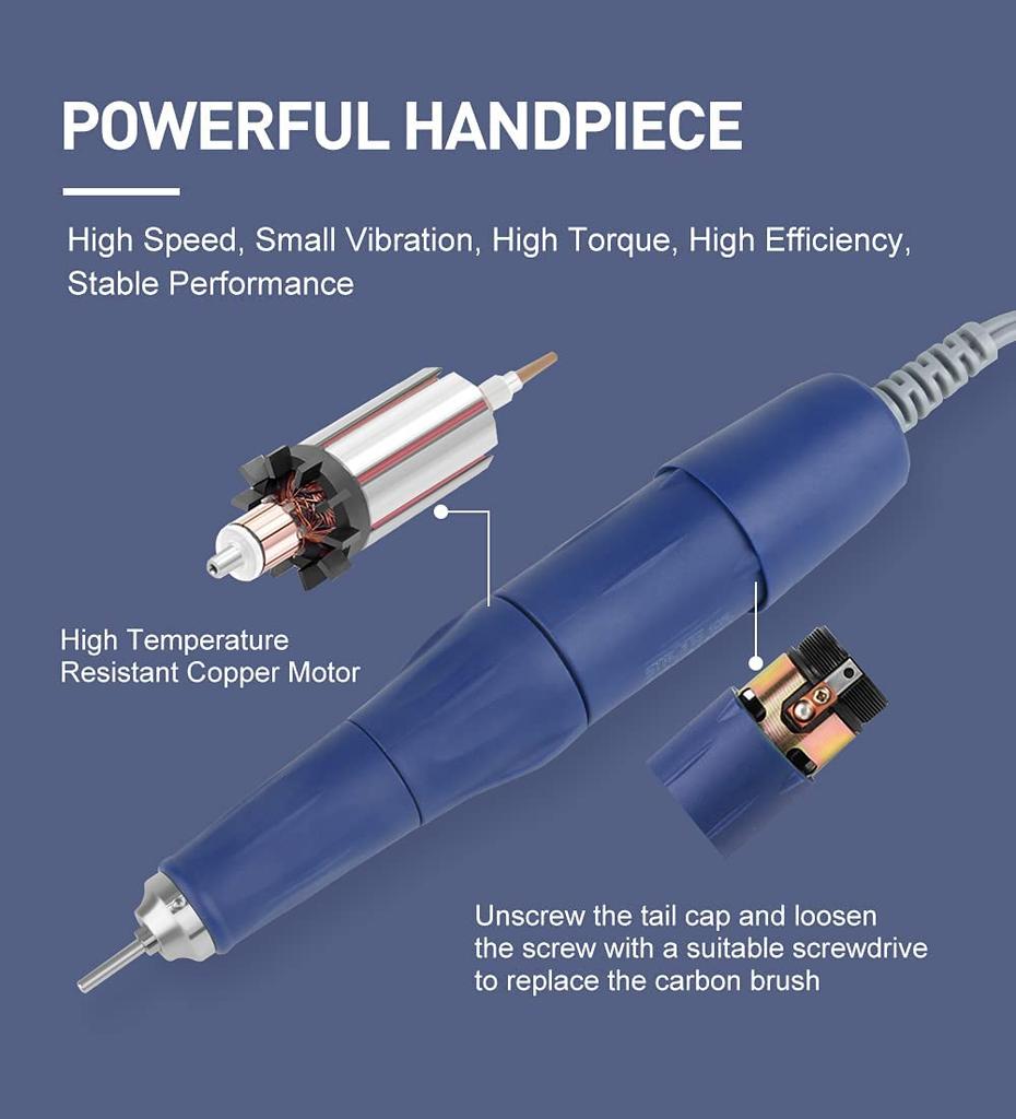 TopSeller 65W Micro Motor Includes High for and Polishing Strong210+105L, 0-35,000 RPM, Parts, Speed, Lab, Jewelry, Engraving,