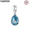 Copper Metal Blue Star Easter Egg Pendant Bead Components Bracelet High Quality Fine Jewelry Charm Bead Components Compatible With Women High Quality