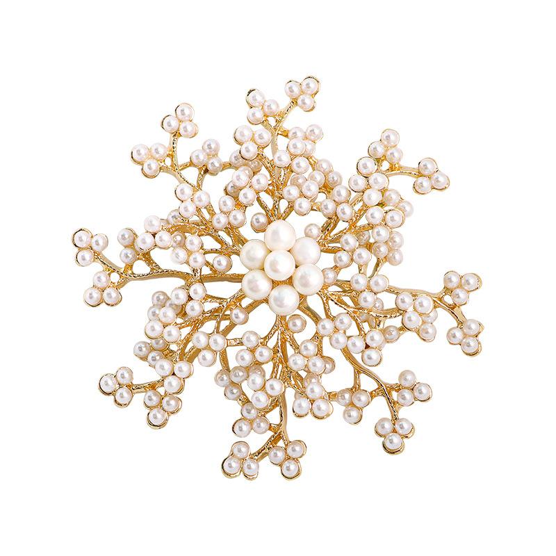 High -End Exquisite Fashion Women 'S Clothing Flower Jewelry Accessories Bags Snowflake Pearl Brooches