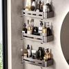 Danle 3-Tier Space Aluminum Drill-Free Bathroom Shelf