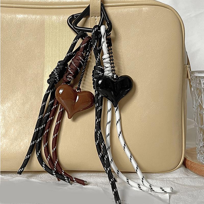 Bag Charm Love Shape Woven Rope Bow-knot Charm Pendant  Jewelry For Girl Women Gift Bag Decoration